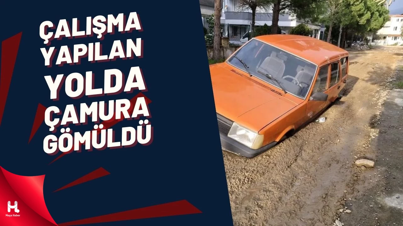 Edremit'te Araç Çamura Gömdü