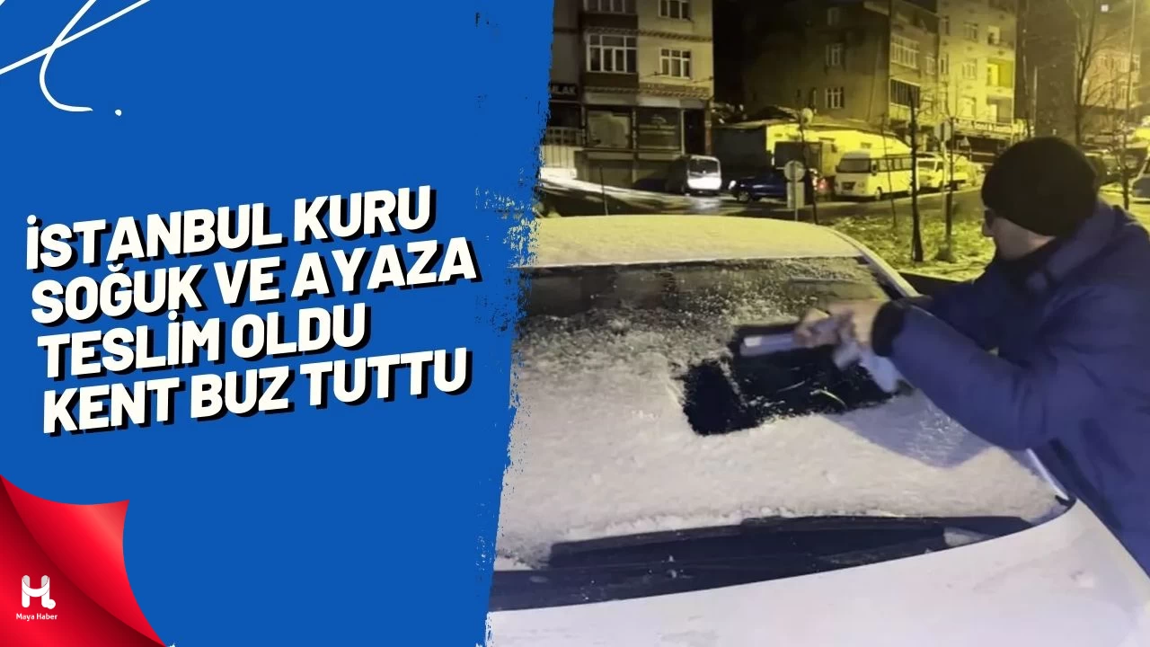 İstanbul kuru soğuk ve ayaza teslim oldu, kent buz tuttu