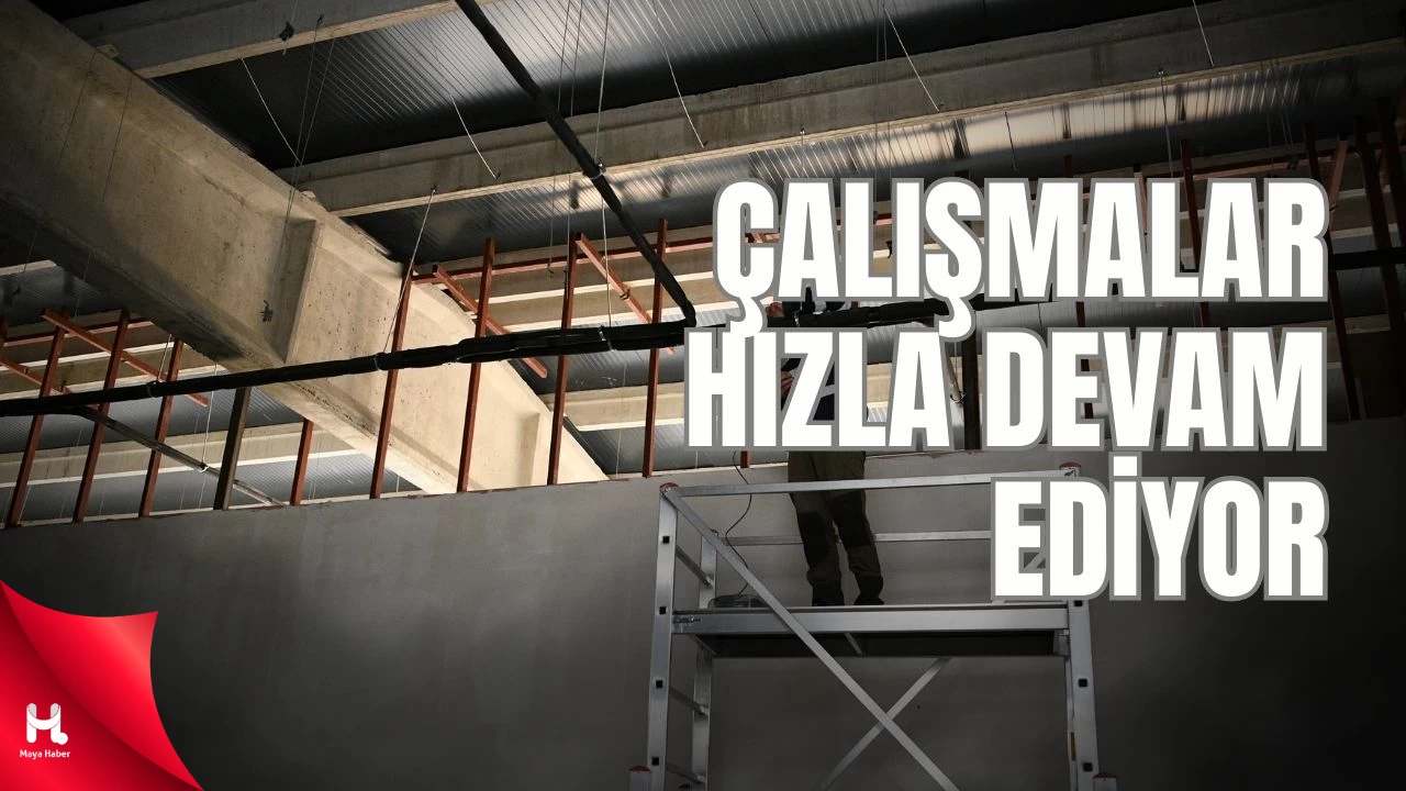 Çayırova Belediyesi Kapalı Spor Salonunda Çalışmalar Sürüyor