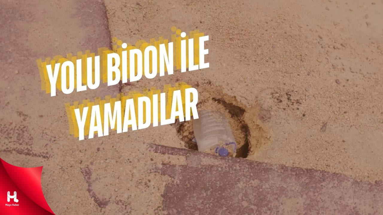 Çöken Yola Su Bidonu İle Çözüm Aradılar