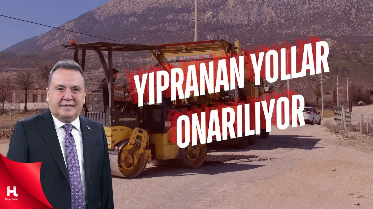 Elmalı’da Zarar Gören ve Yıpranan Yollar Onarılıyor