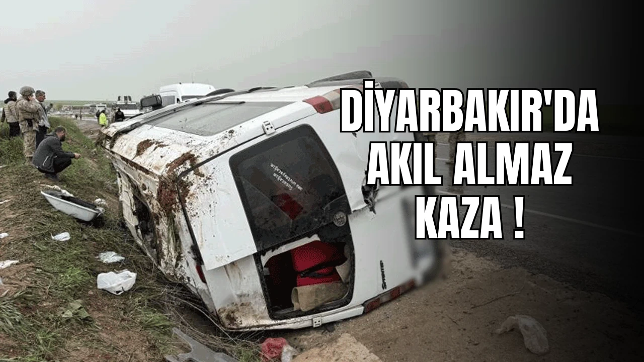 "Diyarbakır'da yolcu minibüsü devrildi: 7 yaralı !"