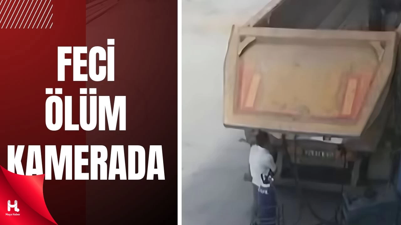 Hafriyat Kamyonunun Damper Kapağına Çarpması Kamerada!