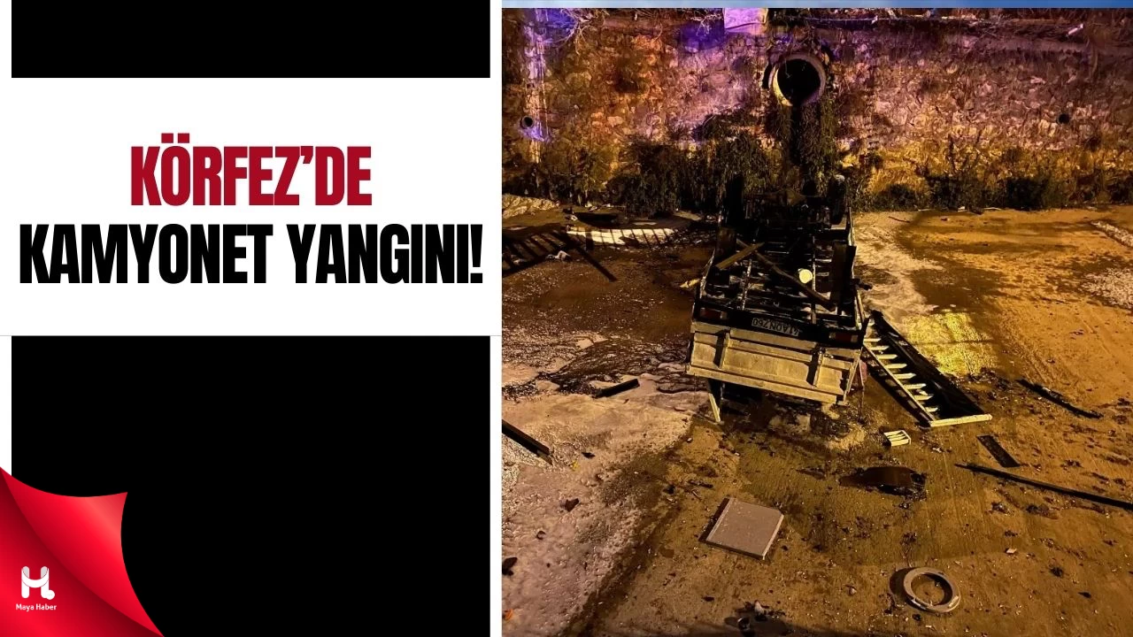 Kocaeli’de Kamyonet Yanarak Kullanılamaz Hale Geldi