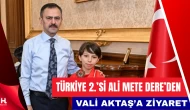 Türkiye 2.’si Olan Ali Mete Dere, Vali İlhami Aktaş’ı Ziyaret Etti