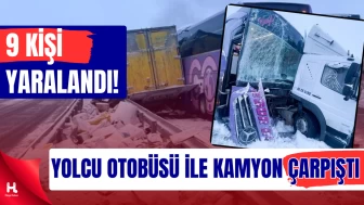 Yolcu Otobüsü Kargo Kamyonuna Çarptı, 9 Kişi Yaralandı