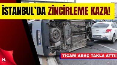 Avrasya Tüneli Girişinde Zincirleme Kaza: Hafif Ticari Araç Devrildi