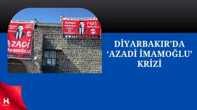 Diyarbakır'da 'Azadi İmamoğlu' Pankartına Engel!
