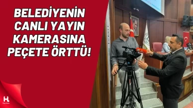 Belediyenin Canlı Yayın Kamerasını Peçeteyle Örttü!