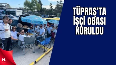 TÜPRAŞ İşçileri İzmit Rafinerisi Önünde Oba Kurdu
