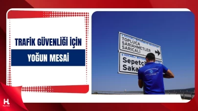 Kocaeli'de Kırsalda Trafik Levhaları Yenileniyor