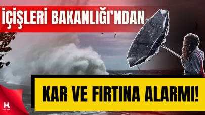 İçişleri Bakanlığı Kar ve Fırtına Nedeniyle Vatandaşları Uyardı