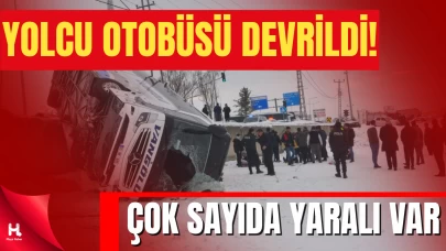 Buzlanma Nedeniyle Kontrolden Çıkan Otobüs Devrildi: 16 Yaralı