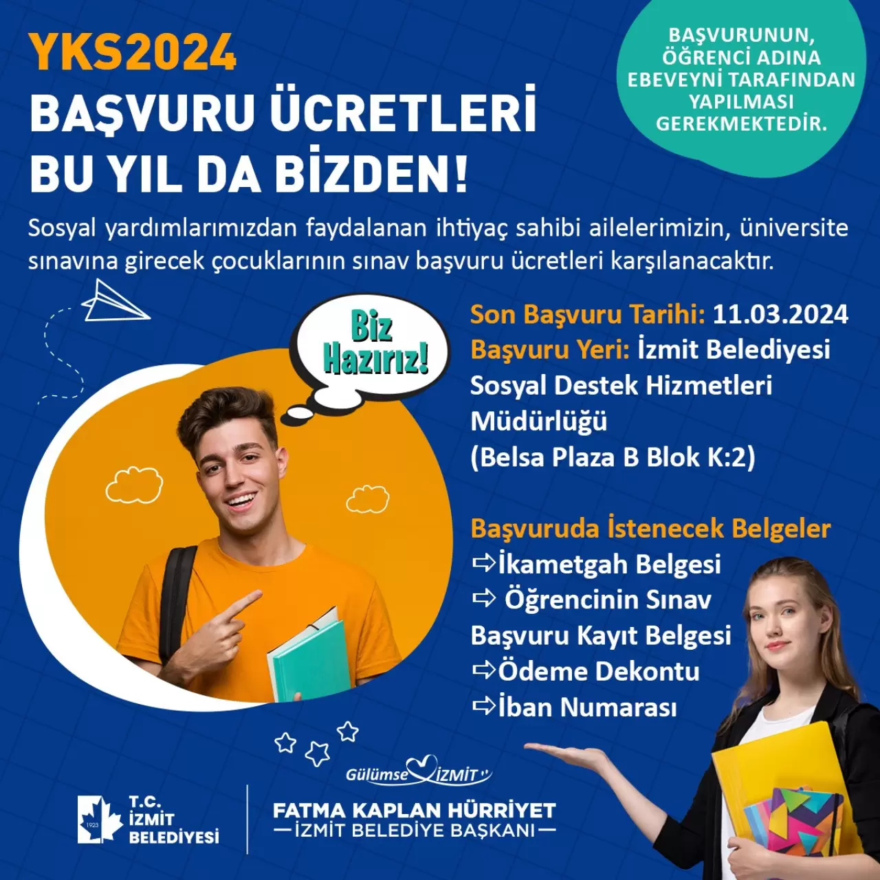 İzmit Belediyesi bir kez daha YKS ücretlerini karşılıyor